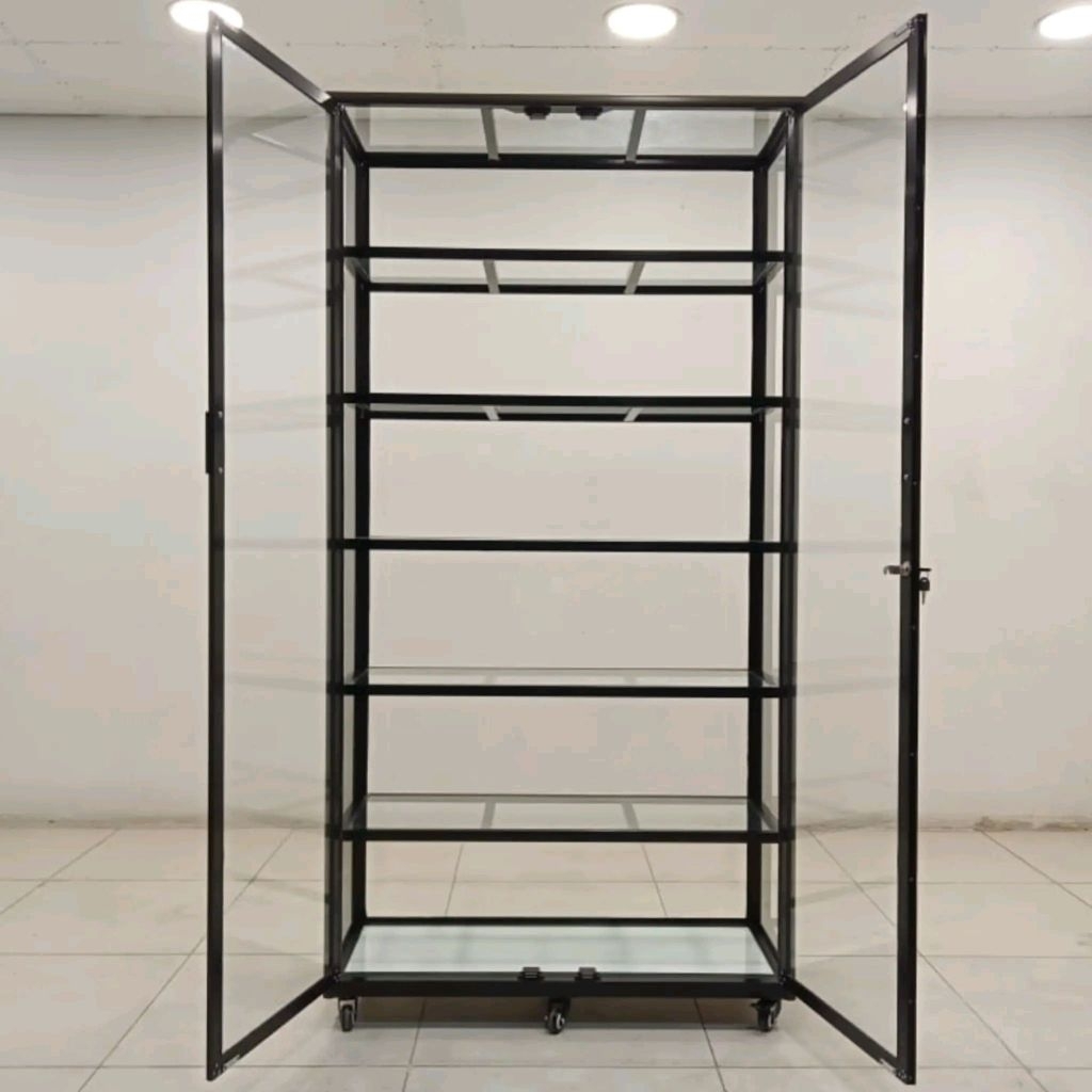 TC ALUMINIUM 100X40X195 B W LEMARI RAK SERBAGUNA PREMIUM 6 SUSUN TINGGI RAK 28 CM ALUMINIUM TEBAL FU