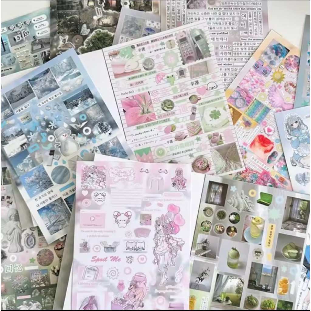 

(Cream Fantasia) 1lembar handbook DIY decorative collage stickers ins style