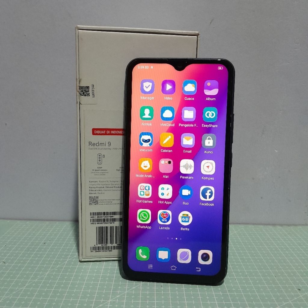 VIVO Y12 BEKAS 3/32GB BLUE SECOND ORIGINIAL