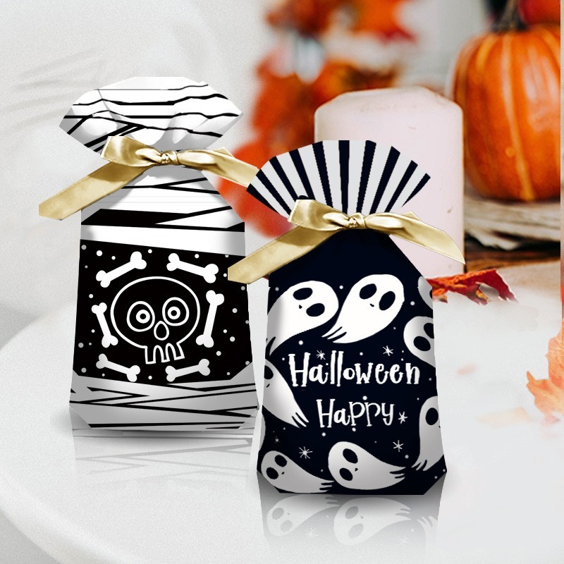 

Plastik Goodiebag Tali Serut 10pcs/ Packing Cookies kue dengan pita / Halloween Valentine cute motif