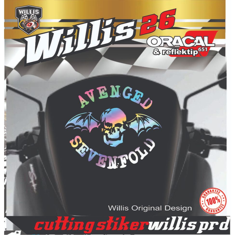 sticker cutting logo avenged STIKER VIOR WINDSHIELD MOTOR NMX PCX DLL