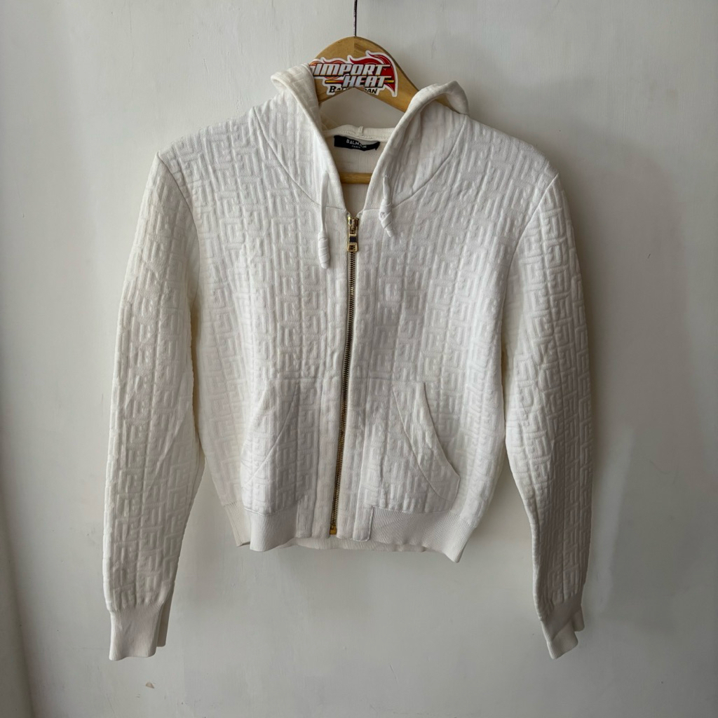 Balmain Paris Crop Hoodie