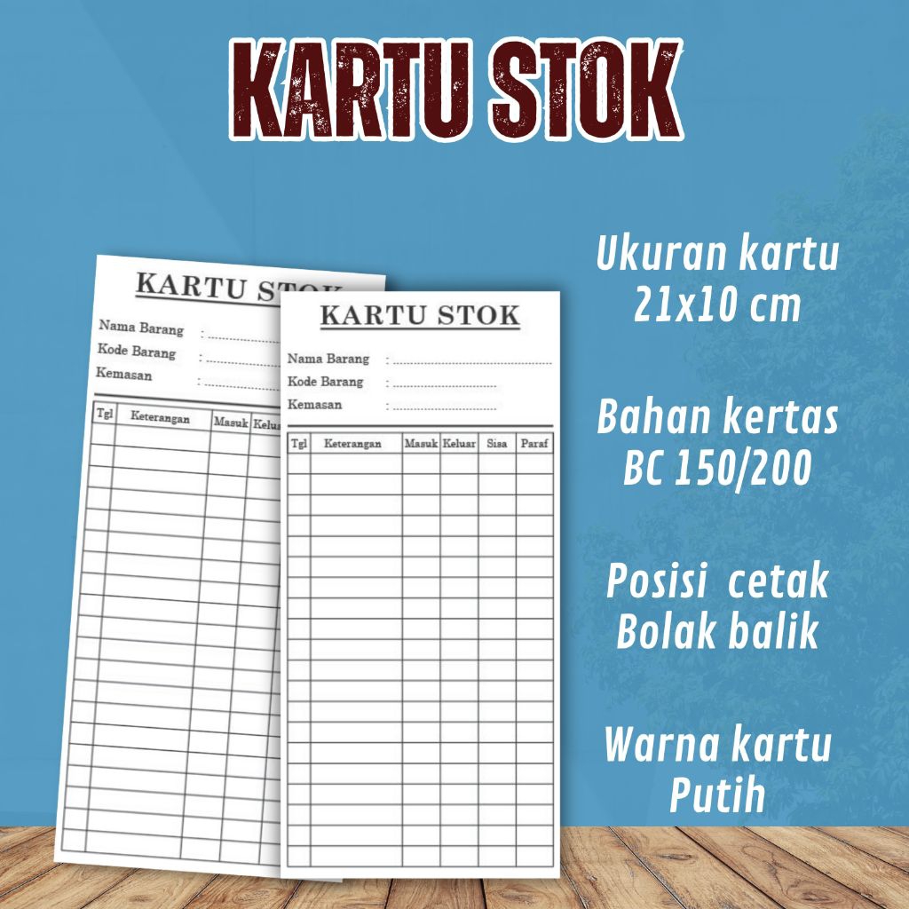 

KARTU STOK BARANG (10x21 cm) Harga/50pcs