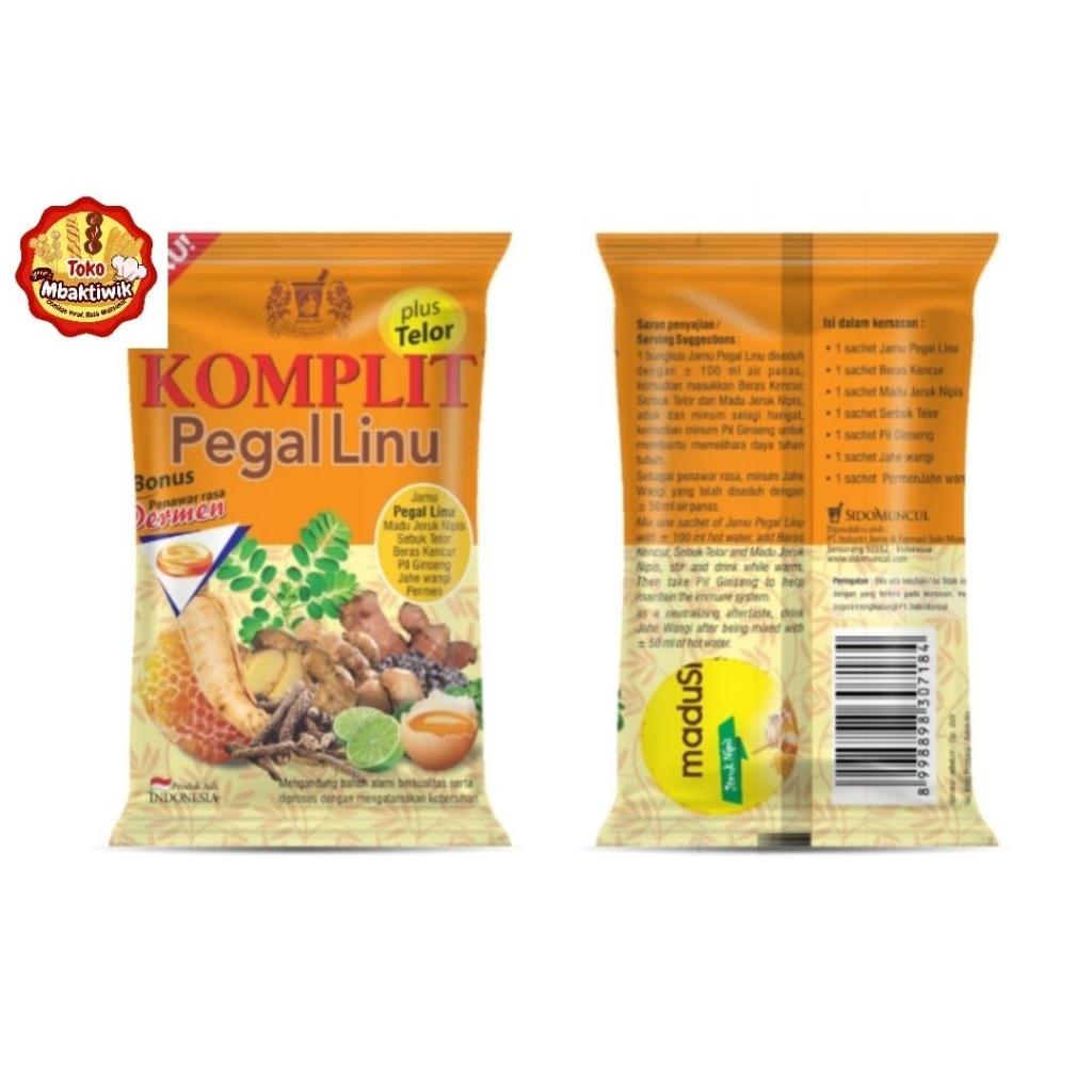 

jamu komplit pegel linu plus telor Sido muncul 1 pack 10 sachet