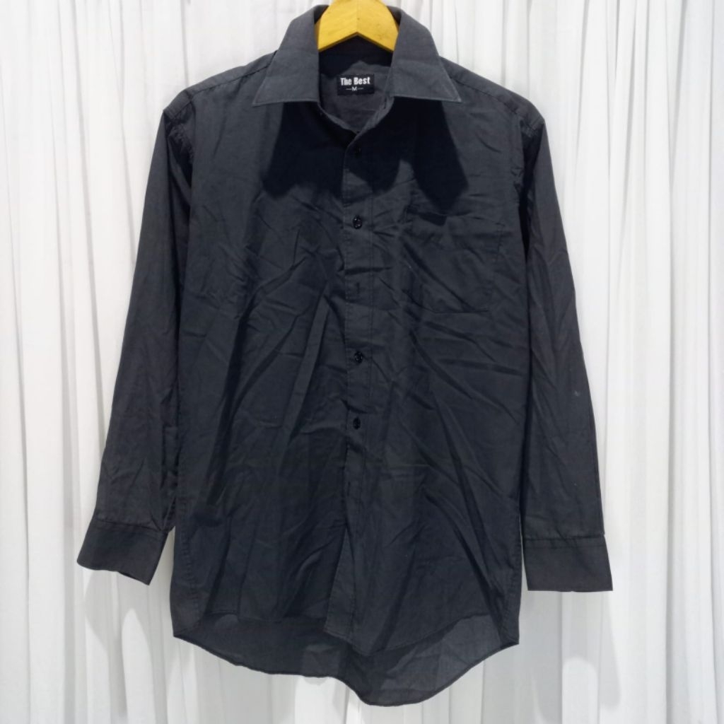 Preloved kemeja hitam katun formal casual unisex