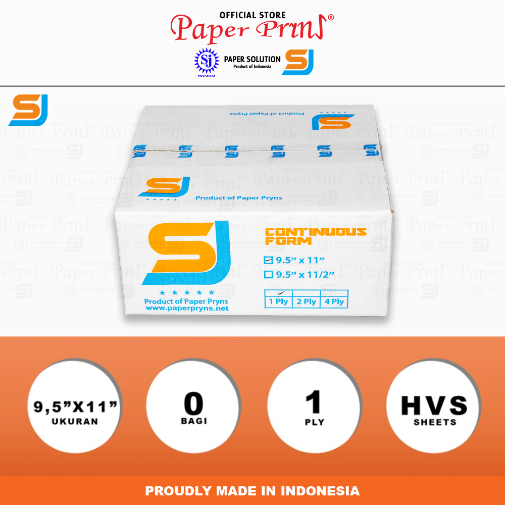 

SJ Orange Kertas Continuous Form 1PLY HVS 9,5" x 11