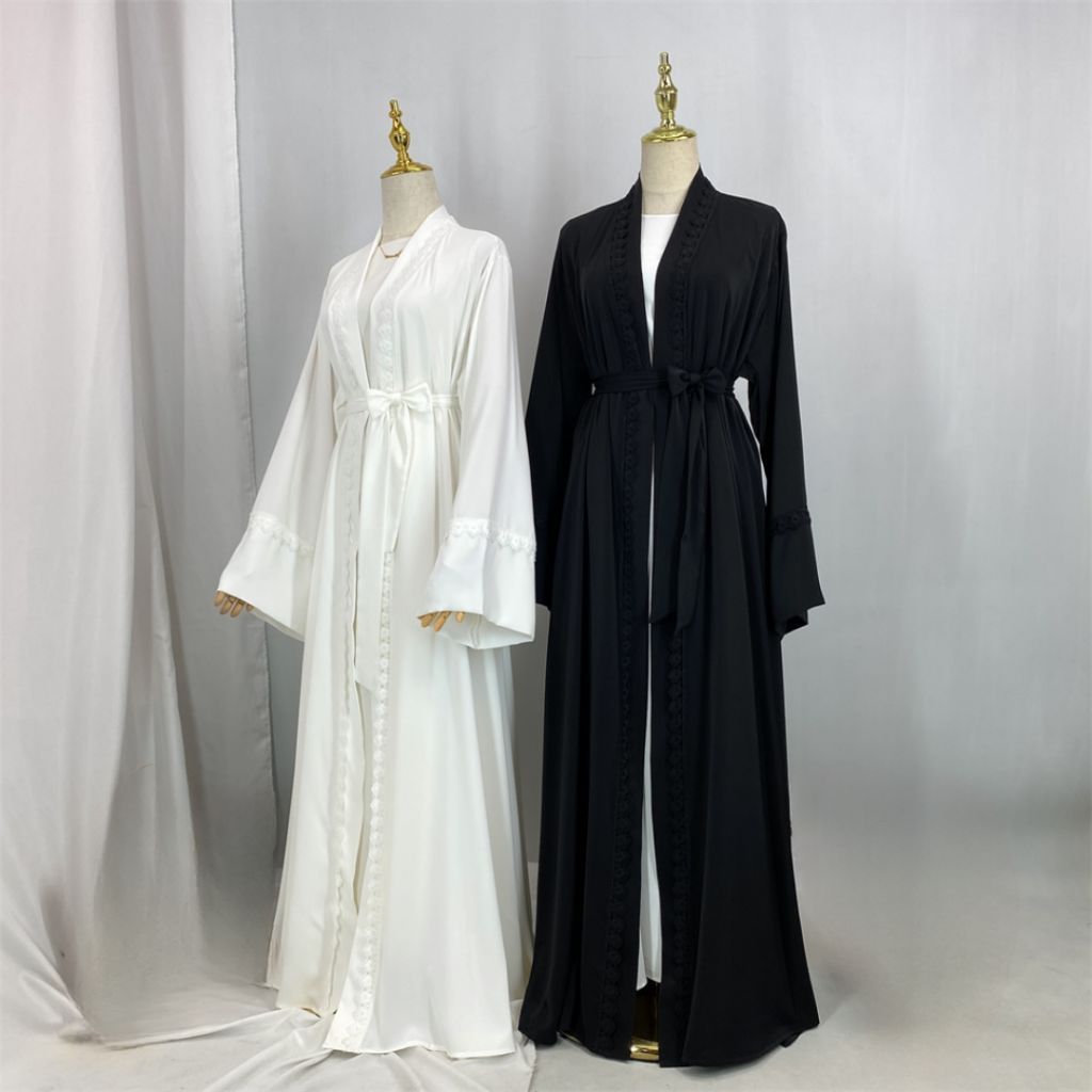 MARWA ABAYA ANTI UV | LONG OUTER ABAYA BLACK & WHITE
