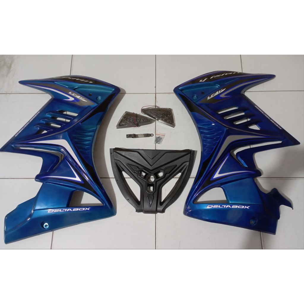 Semi Fairing Vixion New Blue Sayap Kanan Kiri Biru