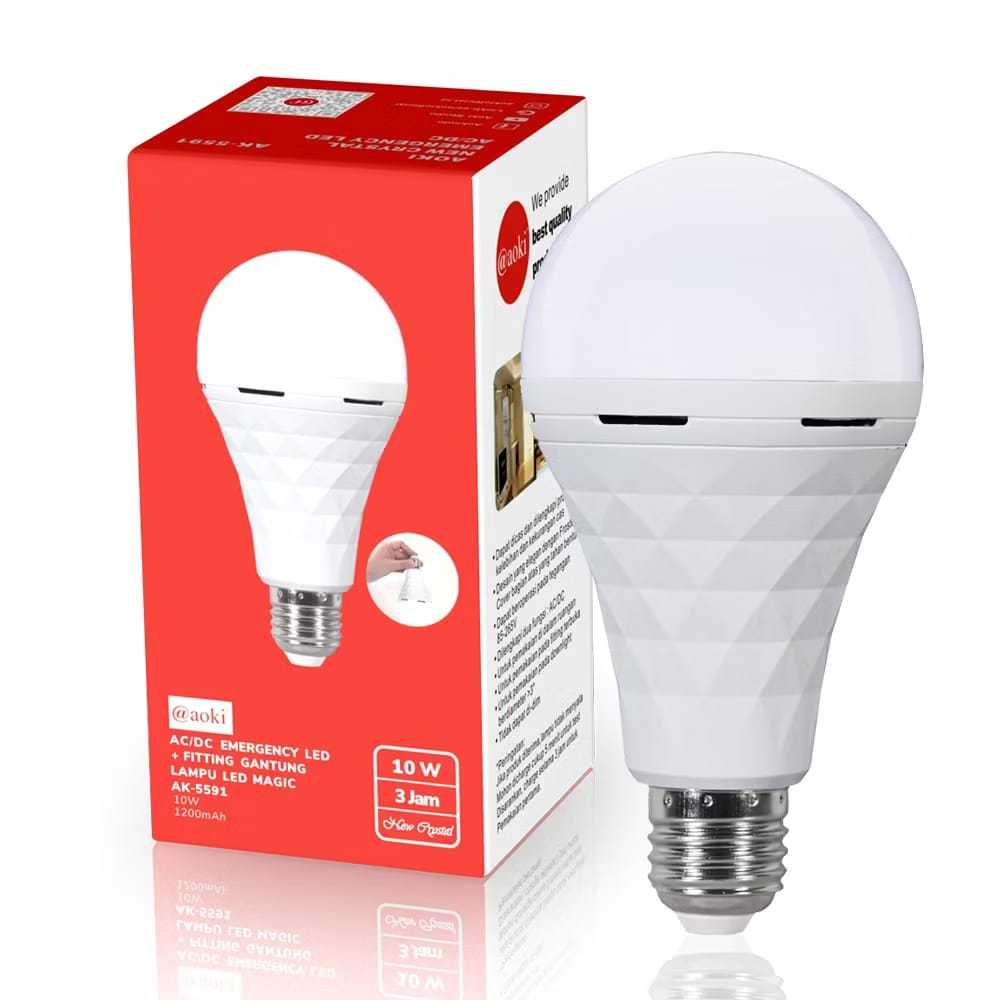 AOKI Lampu Bohlam Led AC/DC New Crystal Darurat Emergency Lamp