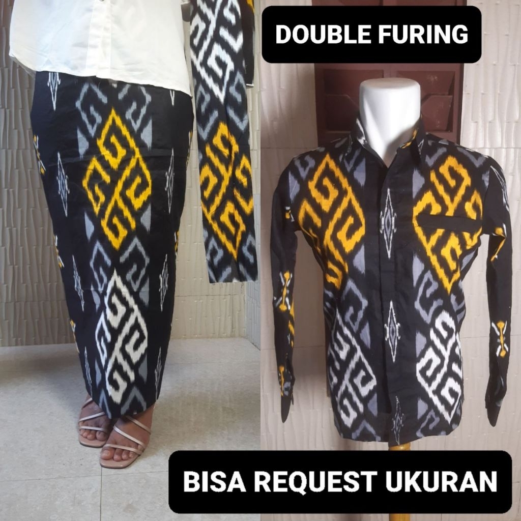 KEMEJA & ROK DOUBLE FURING PREMIUM / BAJU SERAGAM BATIK COUPLE PASANGAN SARIMBIT KELUARGA CUSTOM ANA