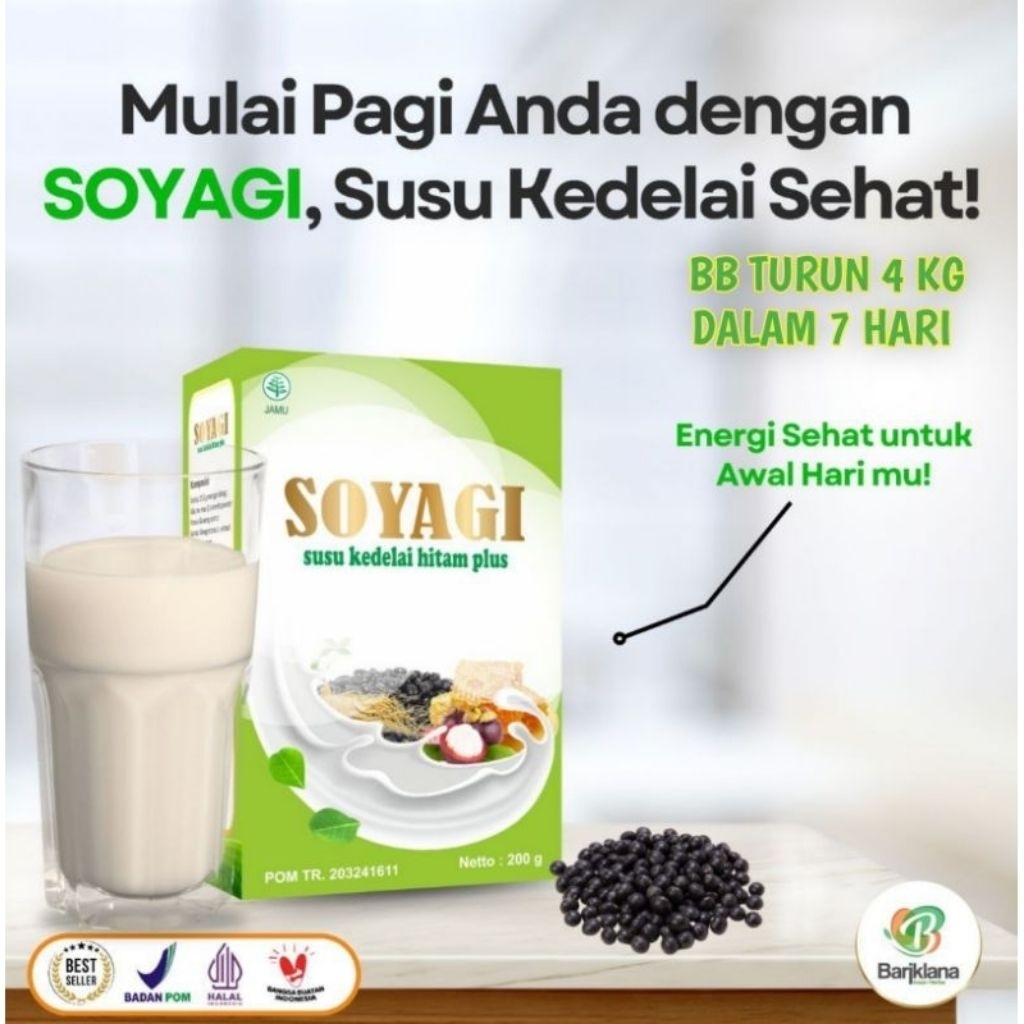 

SOYAGI - susu kedelai hitam plus | banyak manfaat untuk kesehatan | original berkualitas | diet lebih sehat