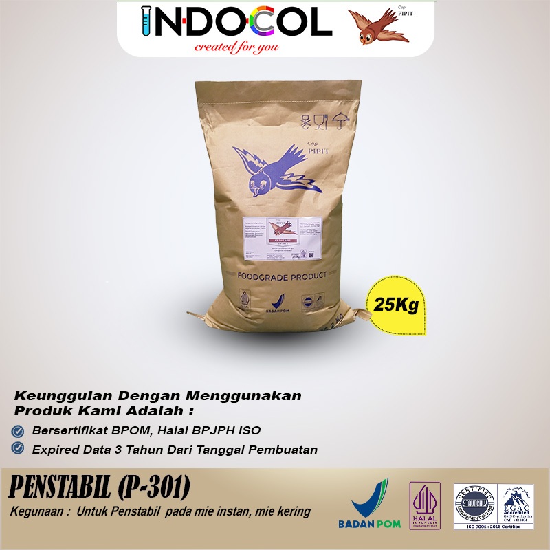 

PENSTABIL P-301 (Pengenyal Extra Spesial utk Mie) Cap Pipit @25 Kg