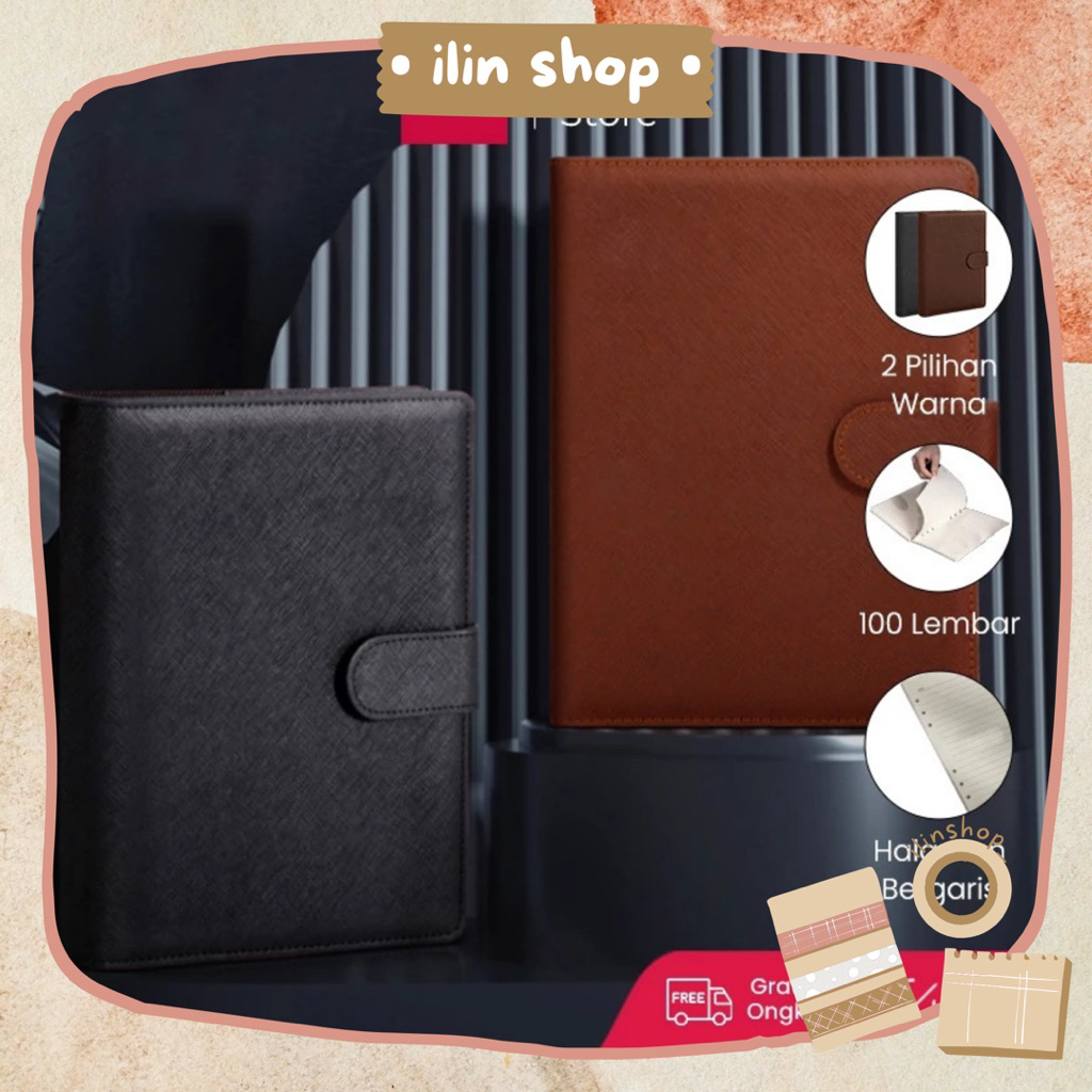 

Deli Loose-leaf Notebook Buku Catatan A5 210x145mm 100 Lembar Warna Coklat