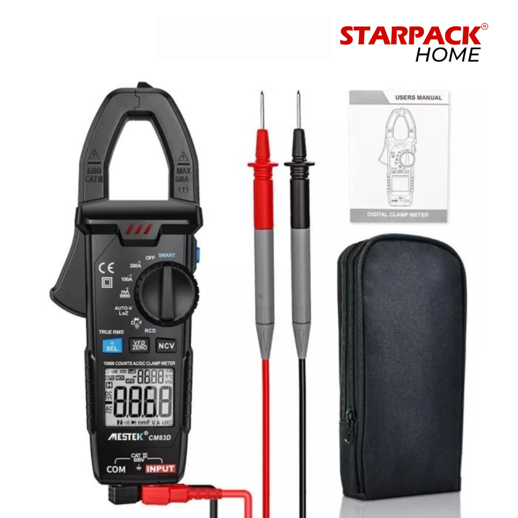 Mestek Cm83D Digital Clamp Meter Tang Ampere Ac/Dc 200A True Rms Co