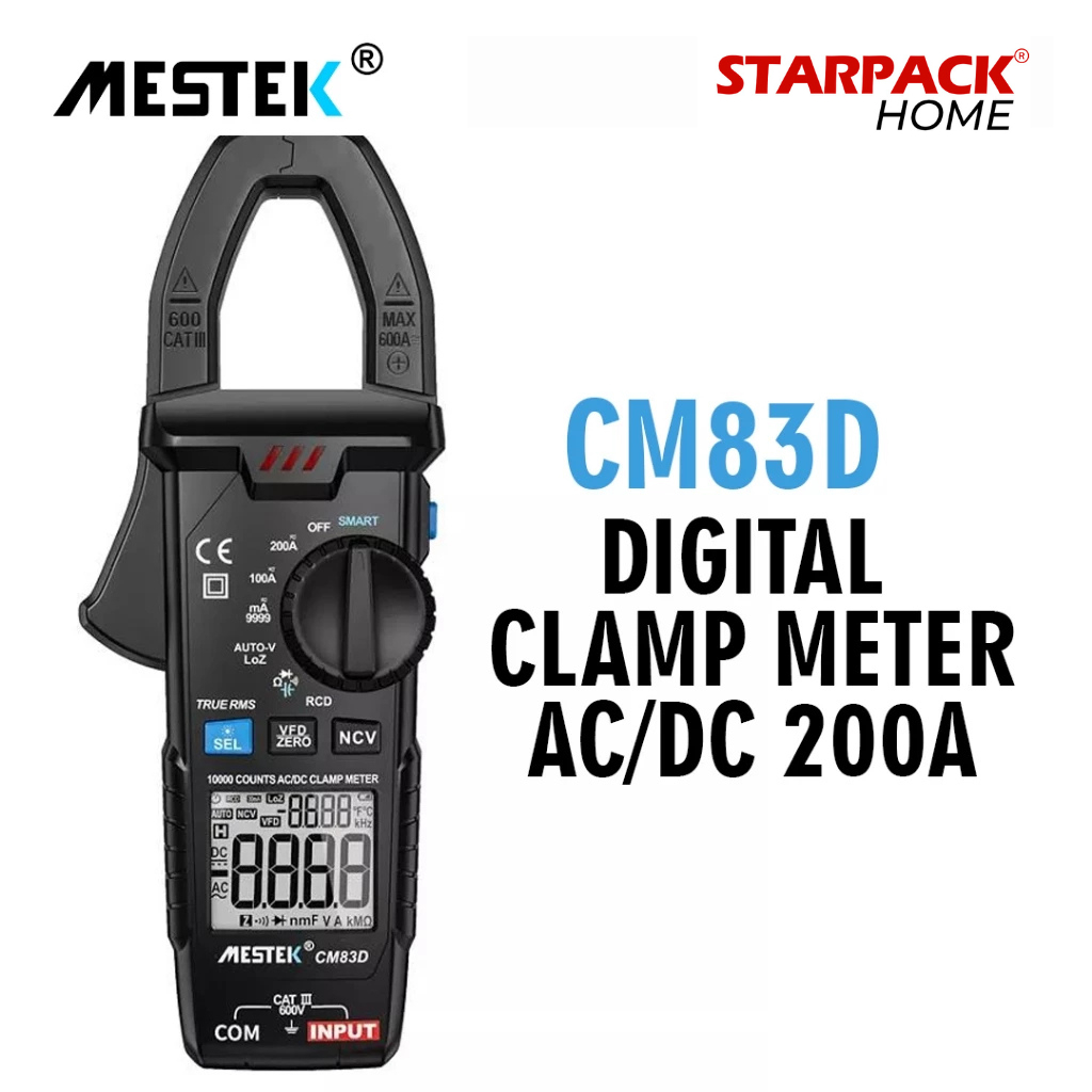 MESTEK CM83D Digital Clamp Meter – Tang Ampere AC/DC 200A True RMS