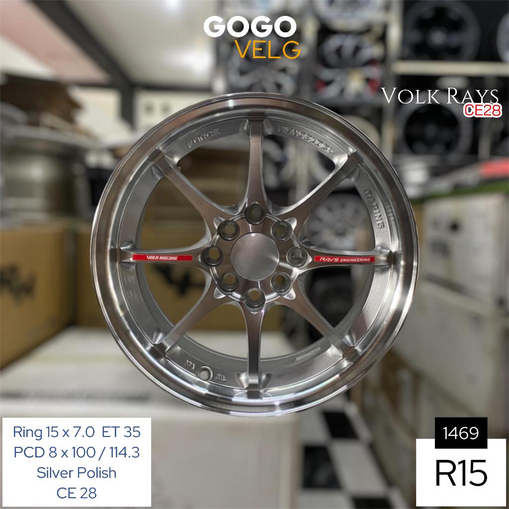 Velg Mobil Ring 15 CE28 PCD 4X100/114,3 ET 35 Lebar 7 Silver Avanza Agya Brio Mobilio Xenia Calya