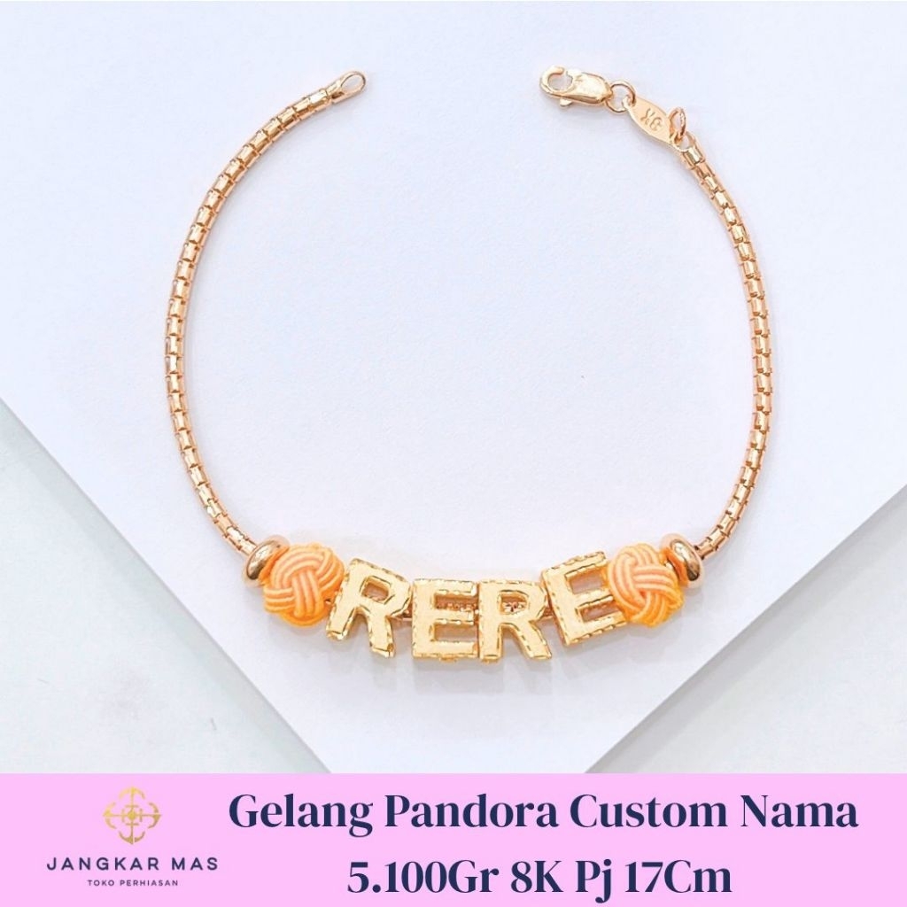 GELANG PANDORA CUSTOM NAMA 8K