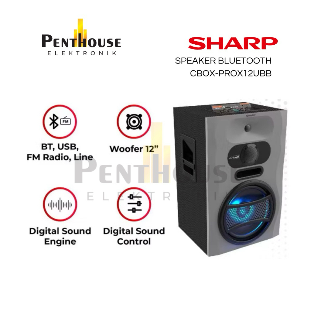 Sharp Active Speaker CBOX-PROX12UBB PRO X Series / 3 Way Speaker CBOXPROX12UBB