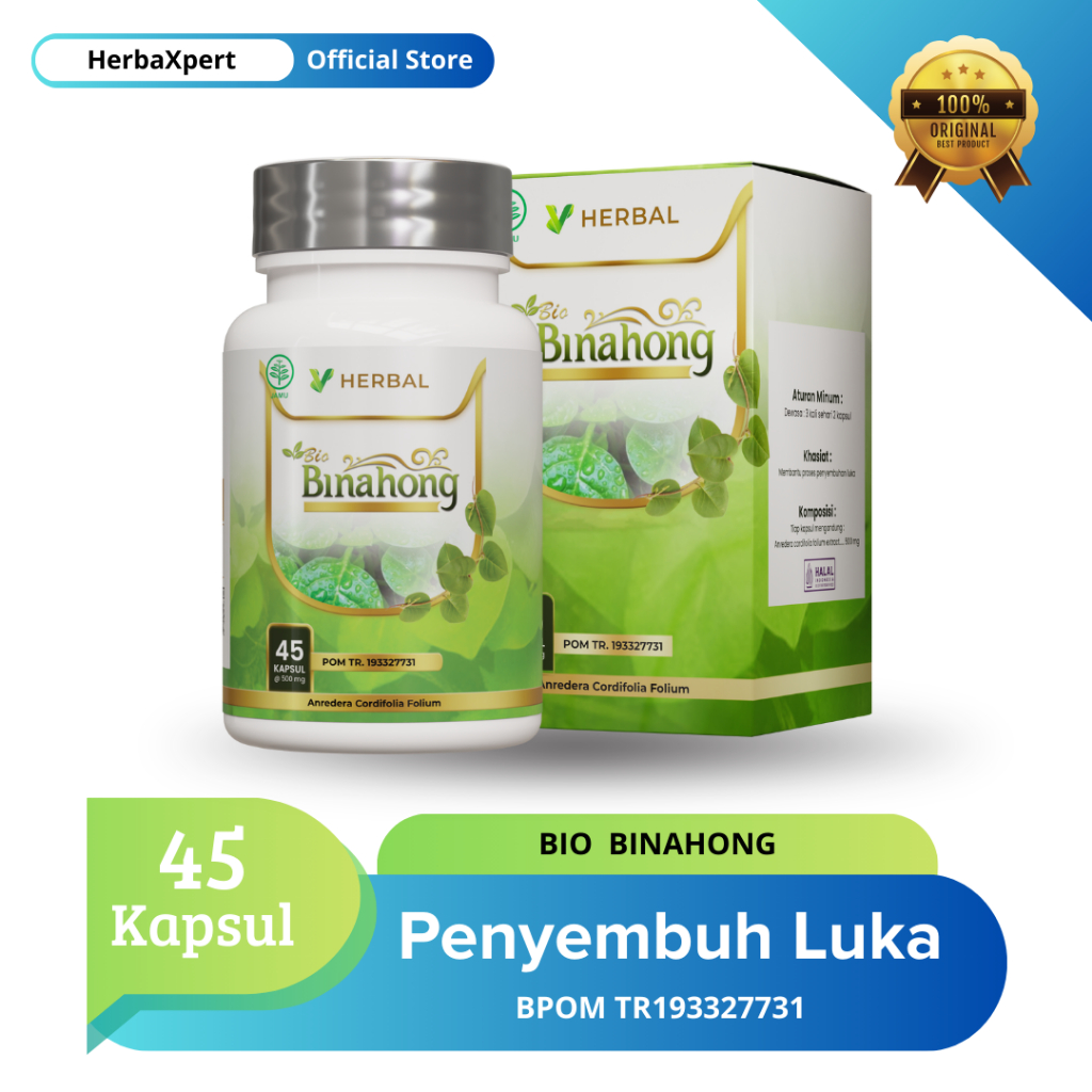 Kapsul Binahong Asli – Obat Luka Operasi, Luka Diabetes, Luka Luar & Dalam Herbal Alami