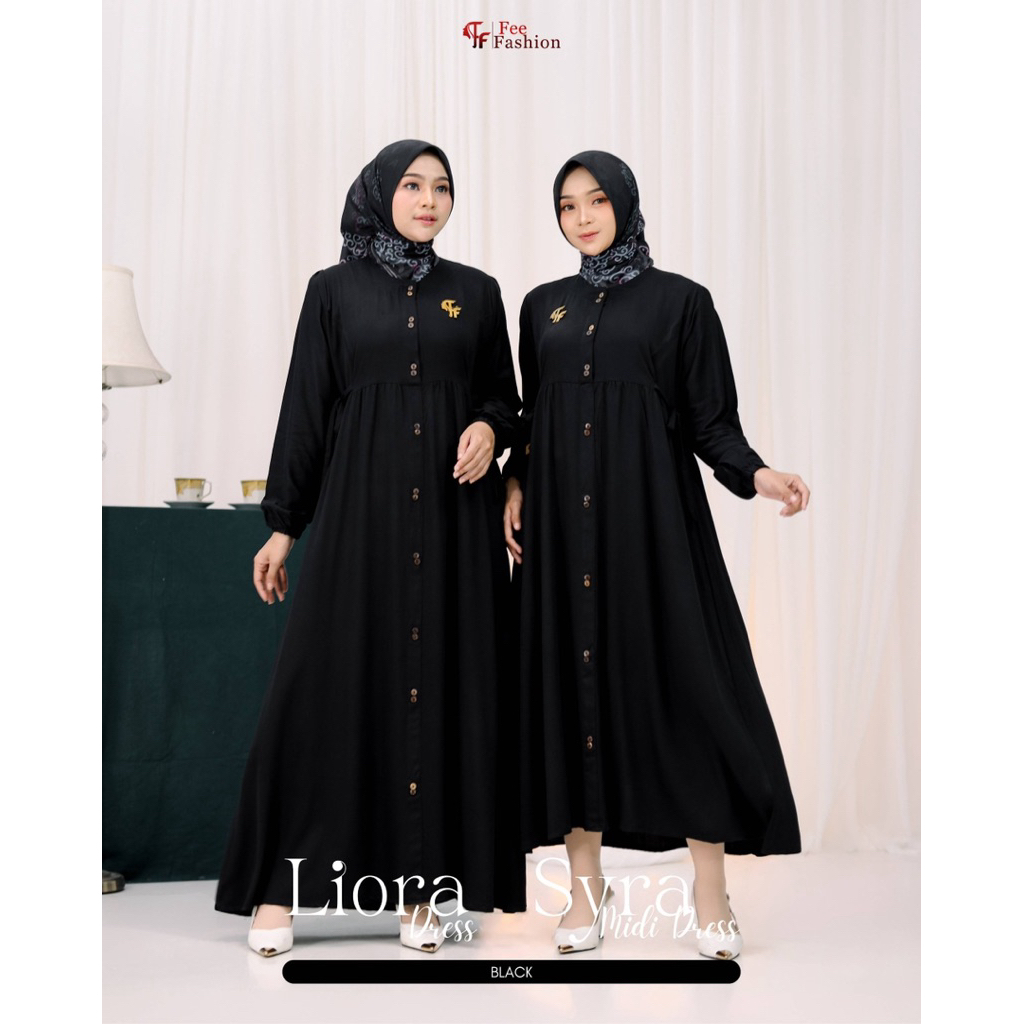 SYRA MIDI DRESS & LIORA DRESS, gamis adem, gamis rayon, gamis adem