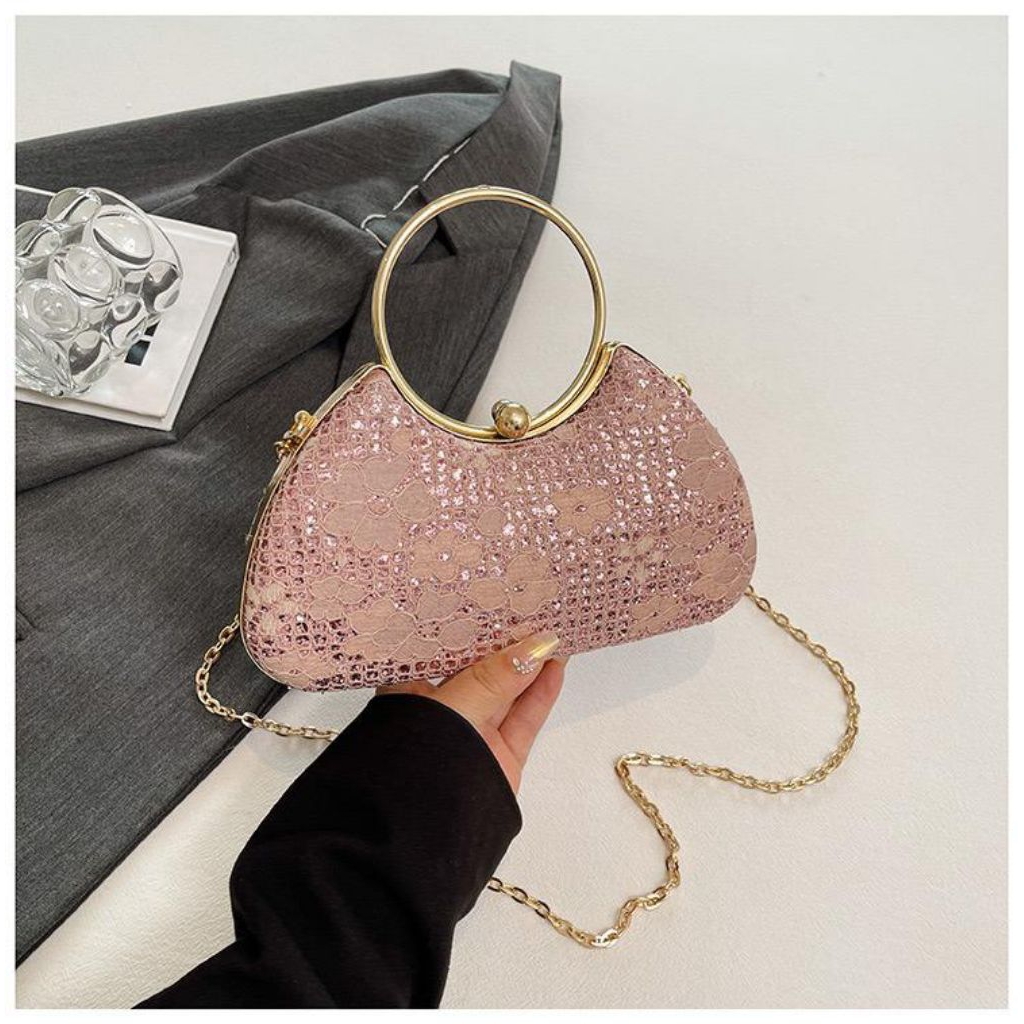 LADYBAGS2201 CLUTCH Pesta Tas Kondangan Wanita Terbaru Motif Bunga Mewah Elegan Handbag Tas Pesta Ko