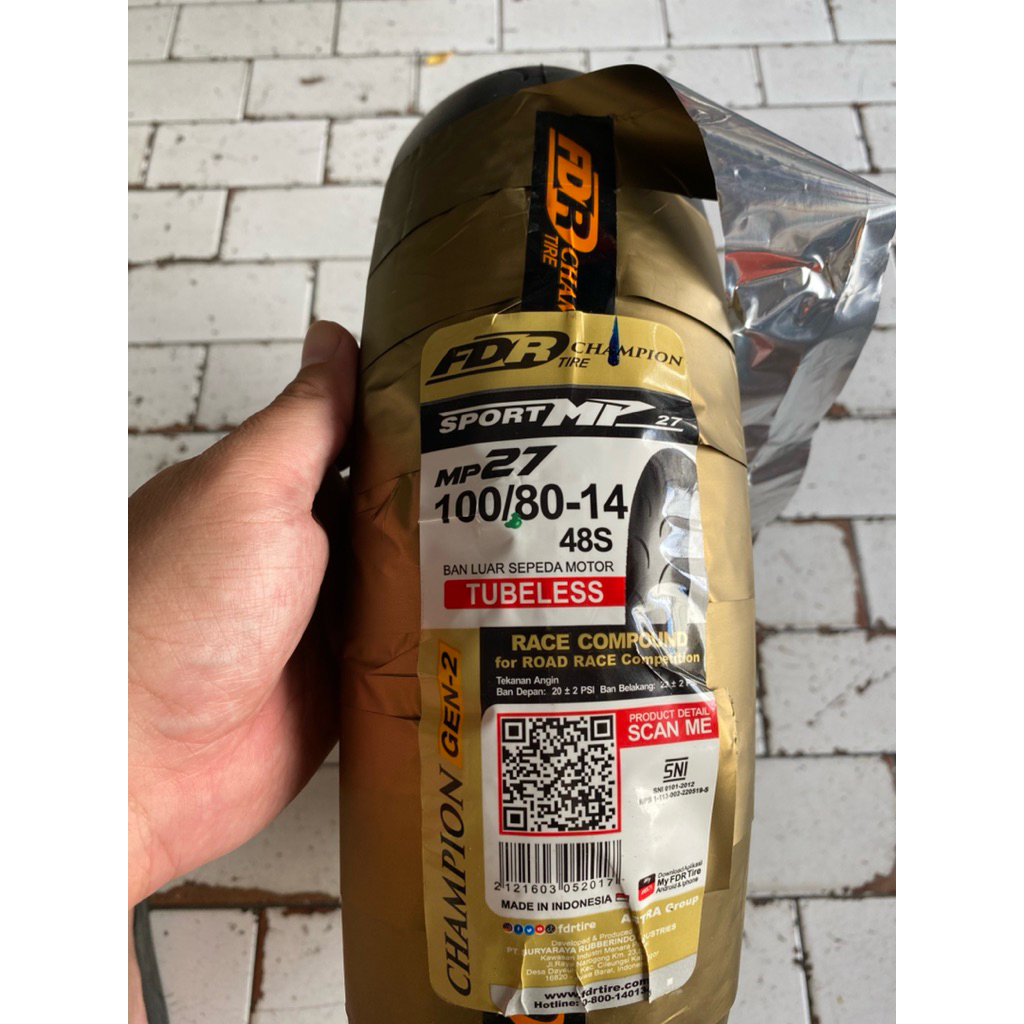 fdr mp27 ban luar matic ring 14 ukuran 100 / 80 vario beat mio