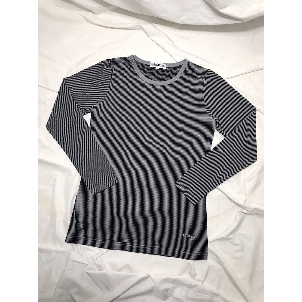 Nego Boskuu > Kaepa USA Mini Stripes Outdoor Longsleeve Shirt Original - Black/Grey (Outfit/Pakaian)