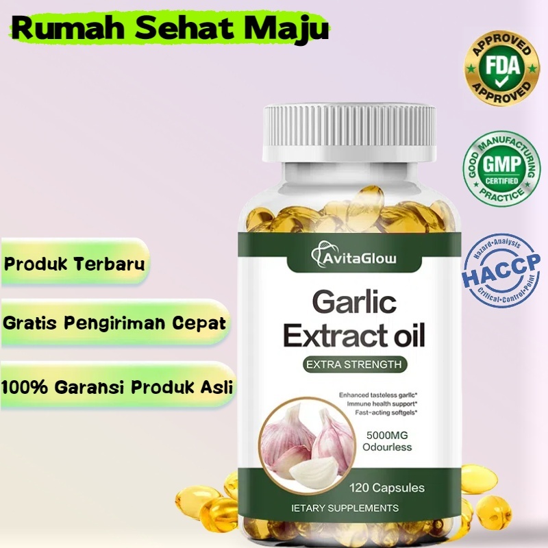 AvitaGlow Bawang Putih Organik 5000mg Kolesterol 120 Kapsul