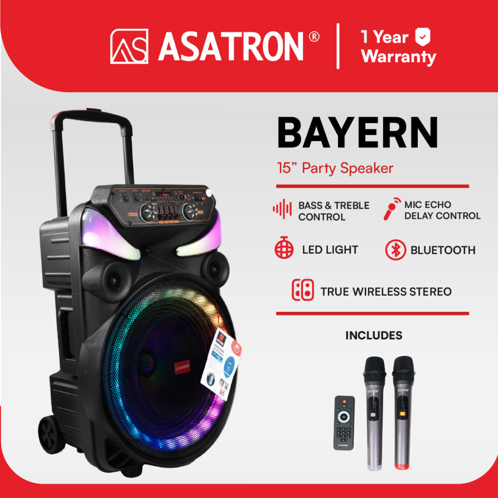Asatron Bayern 15 Inch Bluetooth Party Speaker
