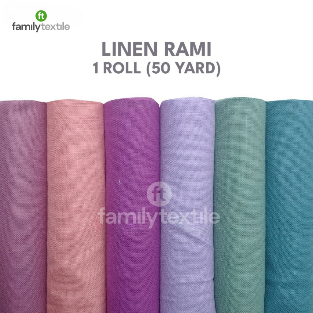 Kain Katun Linen Rami Premium 1 Roll 50 Yard Premium Quality