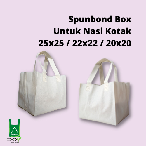 

Lusinan Tas Spunbond / Goodie Bag Box Kotak Nasi 22x22 / 25x25