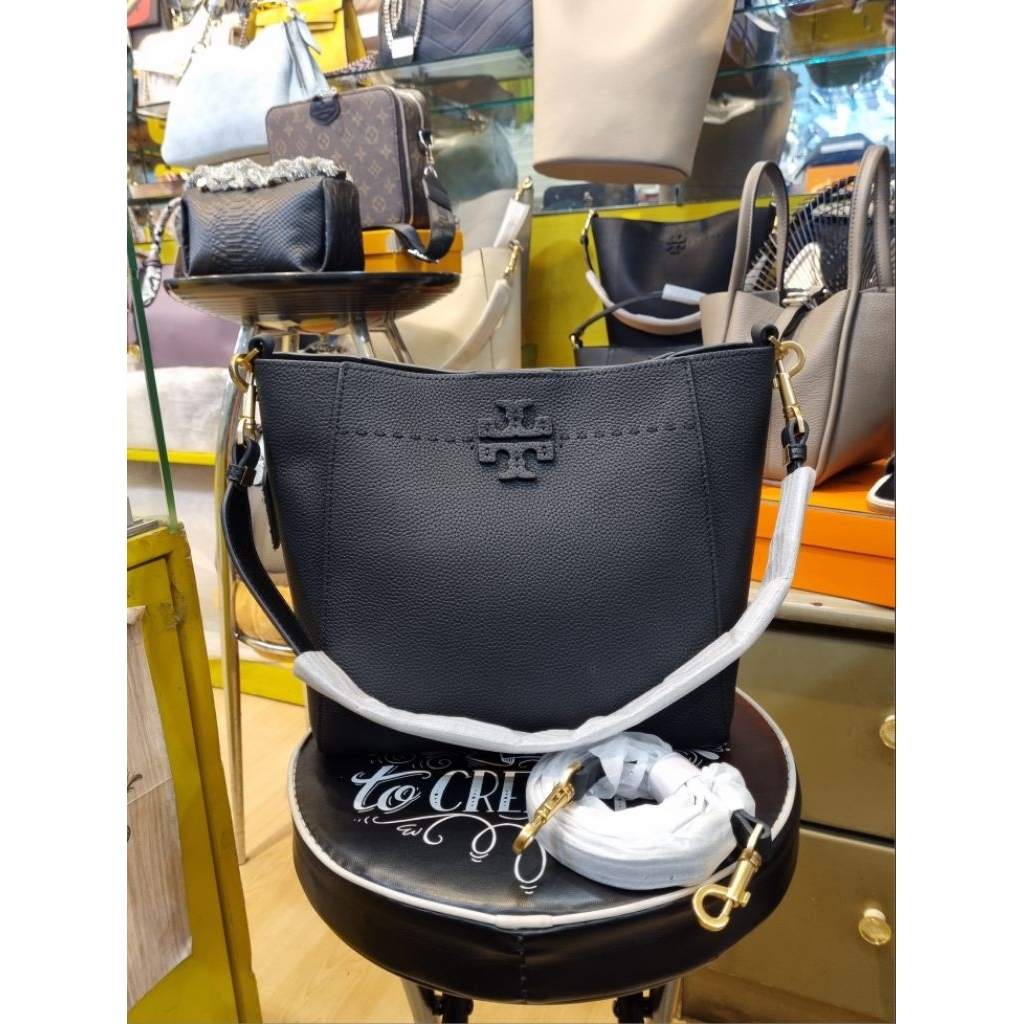 TORY BURCH McGraw Hobo Shoulder Medium Genuine Leather Tas Kulit Asli Wanita