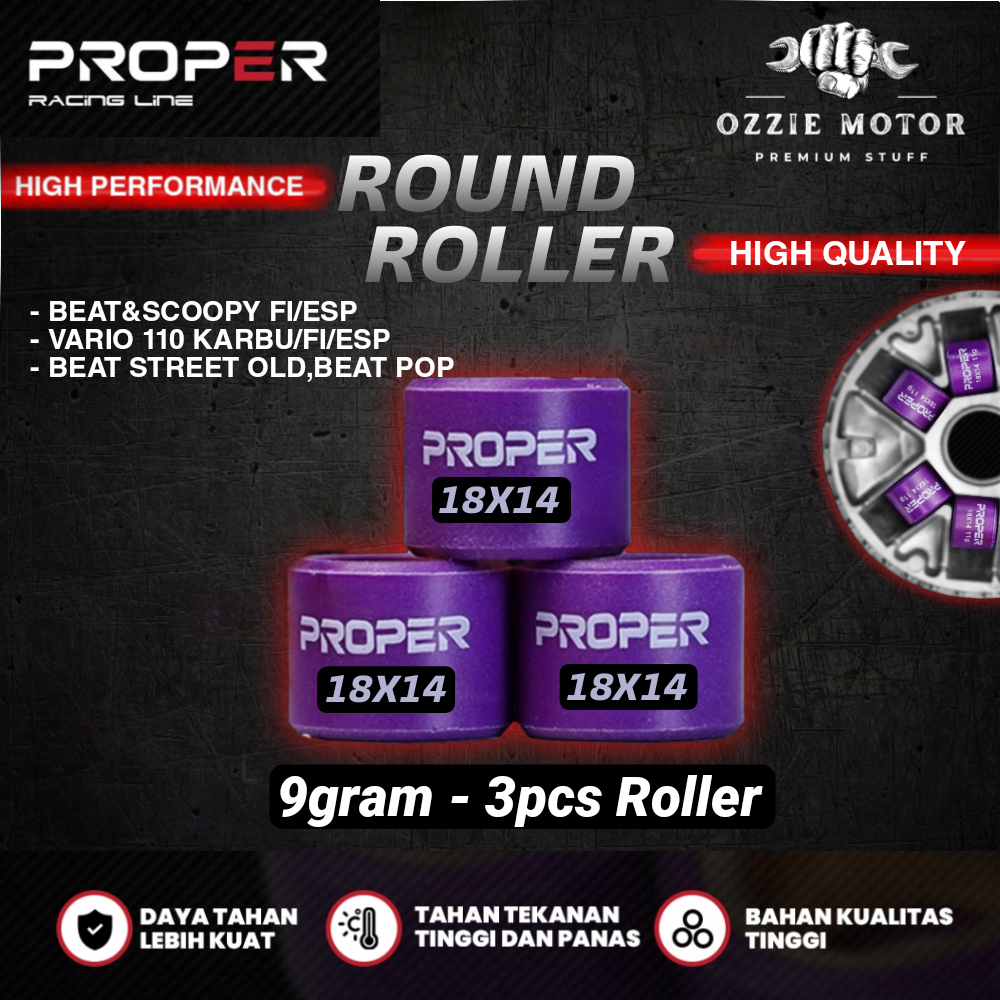 DR PULLEY 1814 SLIDING ROLLER BEAT FI VARIO FI SPACY FI 110 KYMCO 7gr s/d 14gr ROUND ROLLER PROPER R