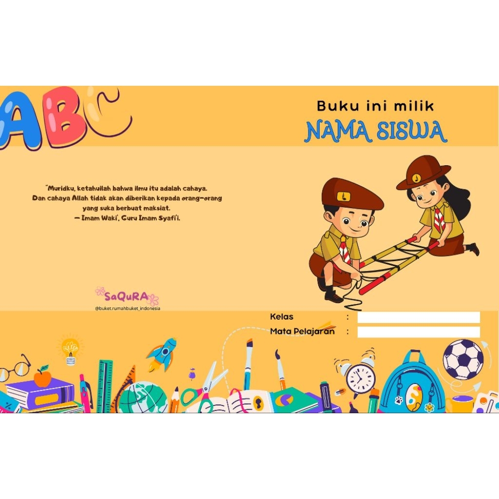 

Buku tulis custom nama uk F4 (21 × 32 cm) isi 38 lembar