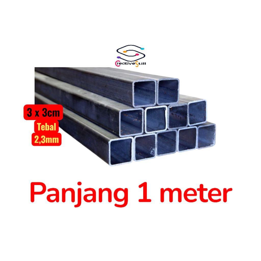Besi Holow 3x3cm Tebal 2,3mm Panjang 1meter
