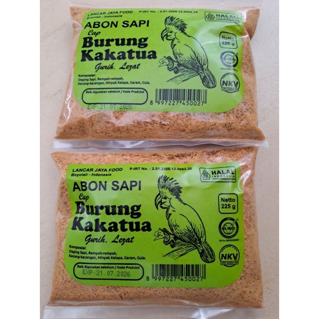 

Cap Burung Kakatua Abon Sapi 225g
