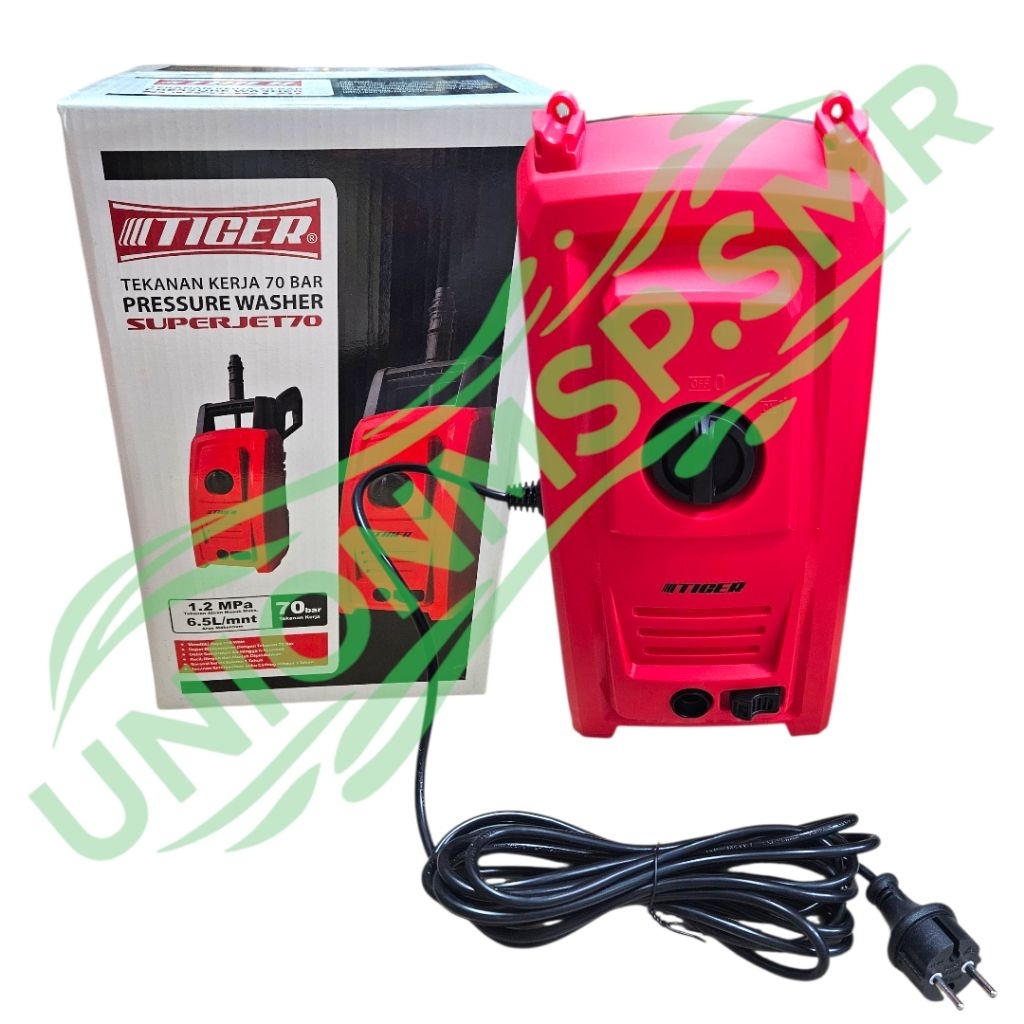 Mesin Steam Cuci Motor Mobil TIGER Superjet 70 Bar 650W – High Pressure Washer Portable Hemat Listri