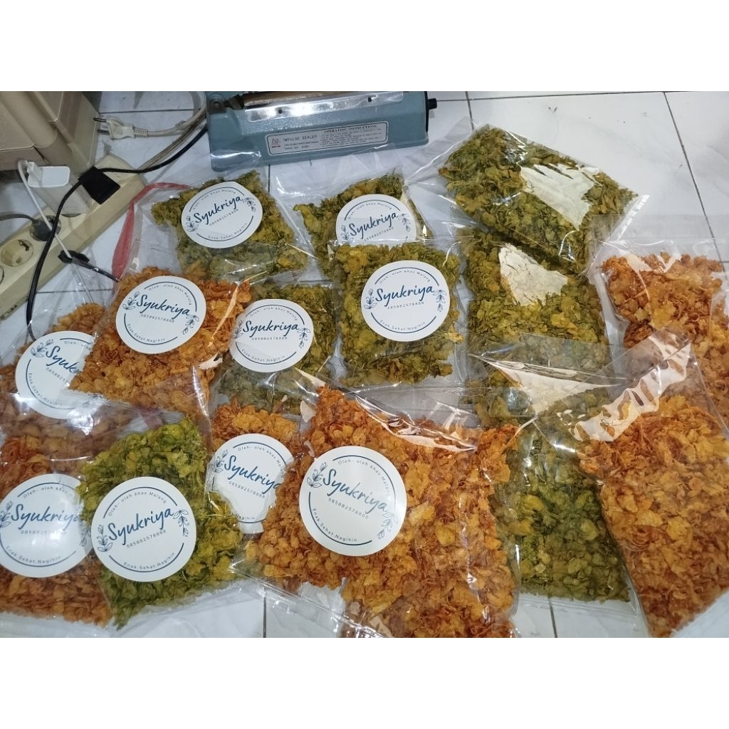 

Paket marning jagung pipih merk syukriyah 5×300 gram