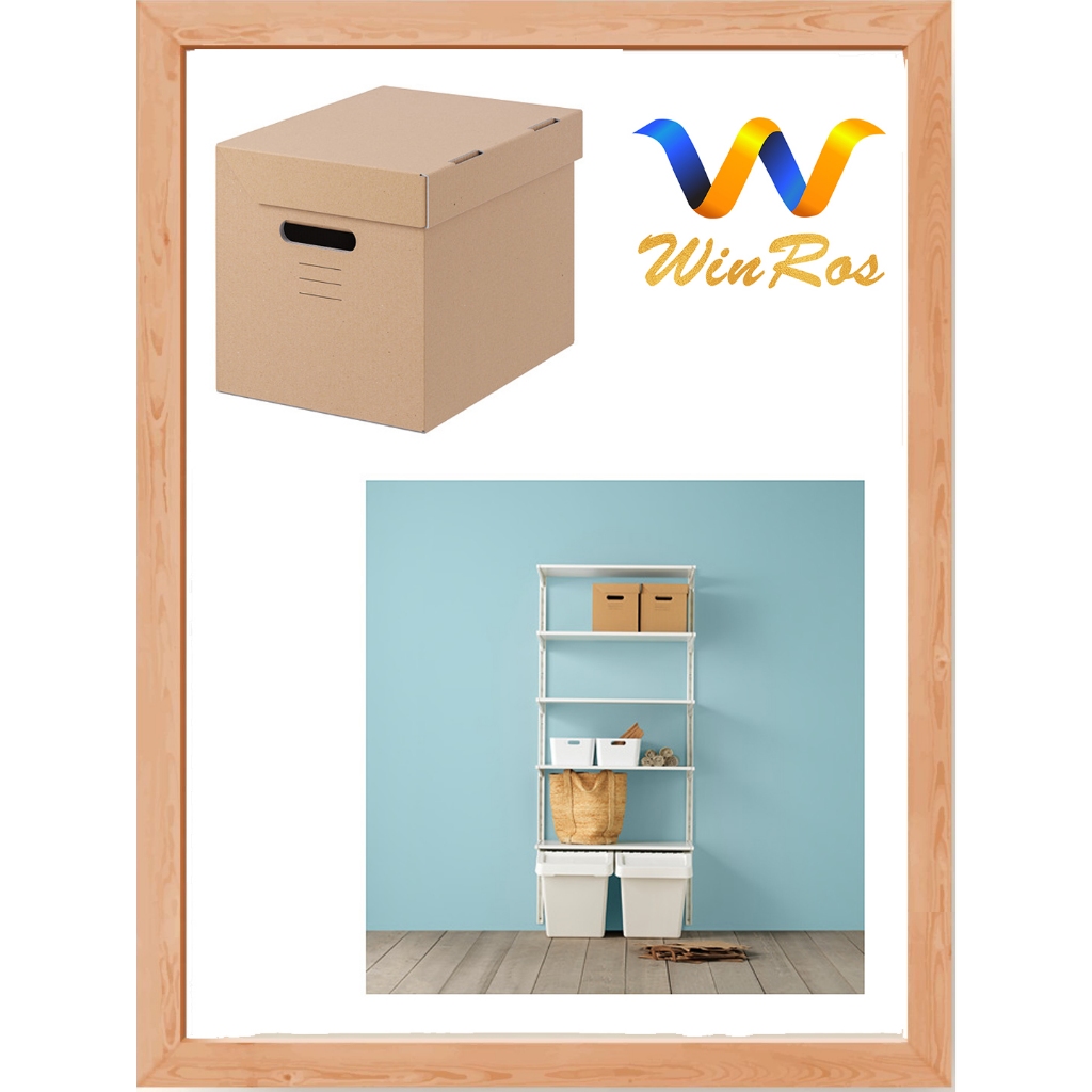 

Kotak dengan penutup PAPPIS , cokelat, 25x34x26 cm