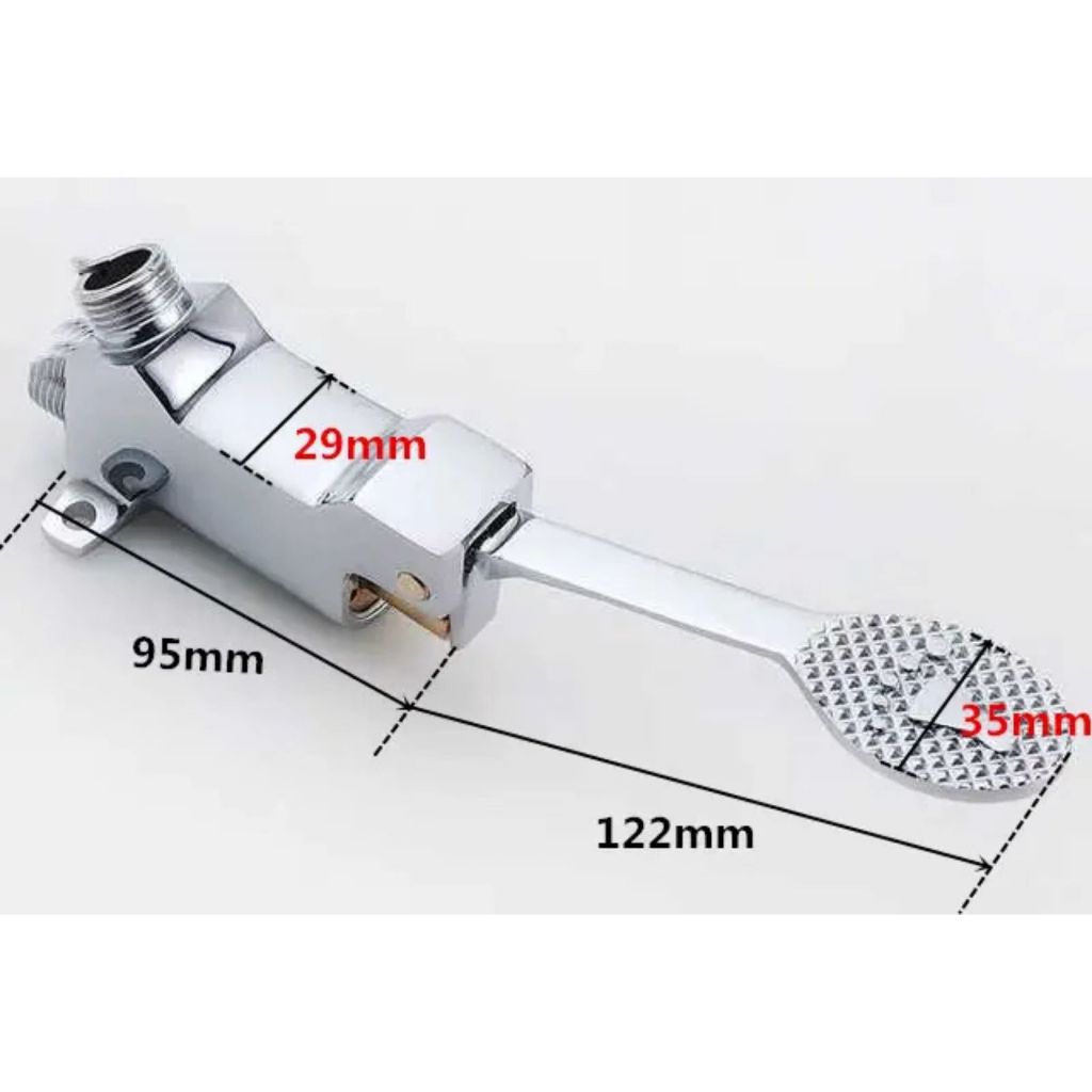 1 Set Kran Injak Kaki Stainless Wastafel Cuci Tangan -