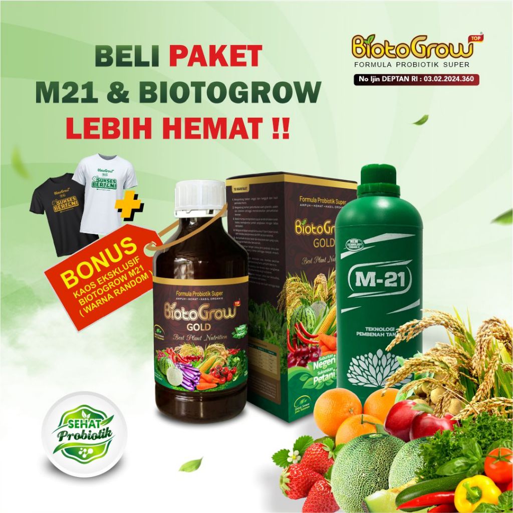 BiotoGrow + M21 Decomposer | Paket Duo Ampuh M21 Decomposer + BiotoGrow | Pupuk | Pertanian