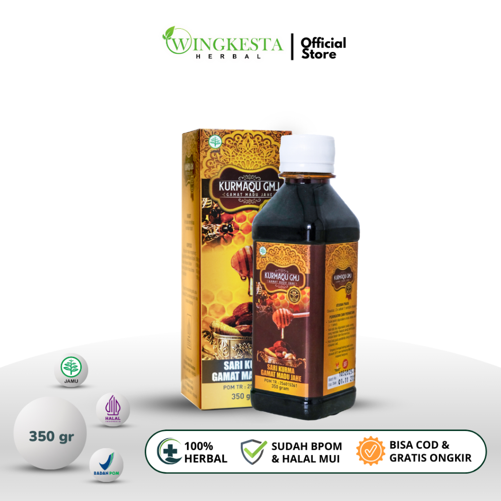 

Wingkesta Herbal - KurmaQu GMJ Kurma Gamat Madu Jahe Sudah BPOM dan Halal