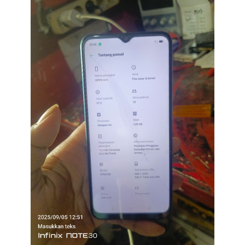 OPPO A15 ram 2/32 second Original minus Tc UNIT Only