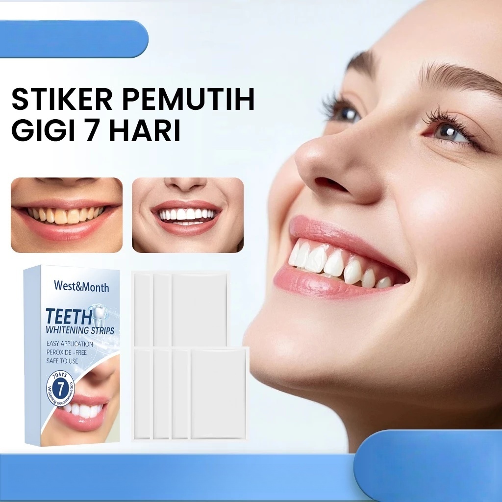Stiker Pemutih Gigi 7 Hari 7 Pcs Stiker Penghilang Noda Gigi Kuning   Memutihkan Gigi Menghilangkan 