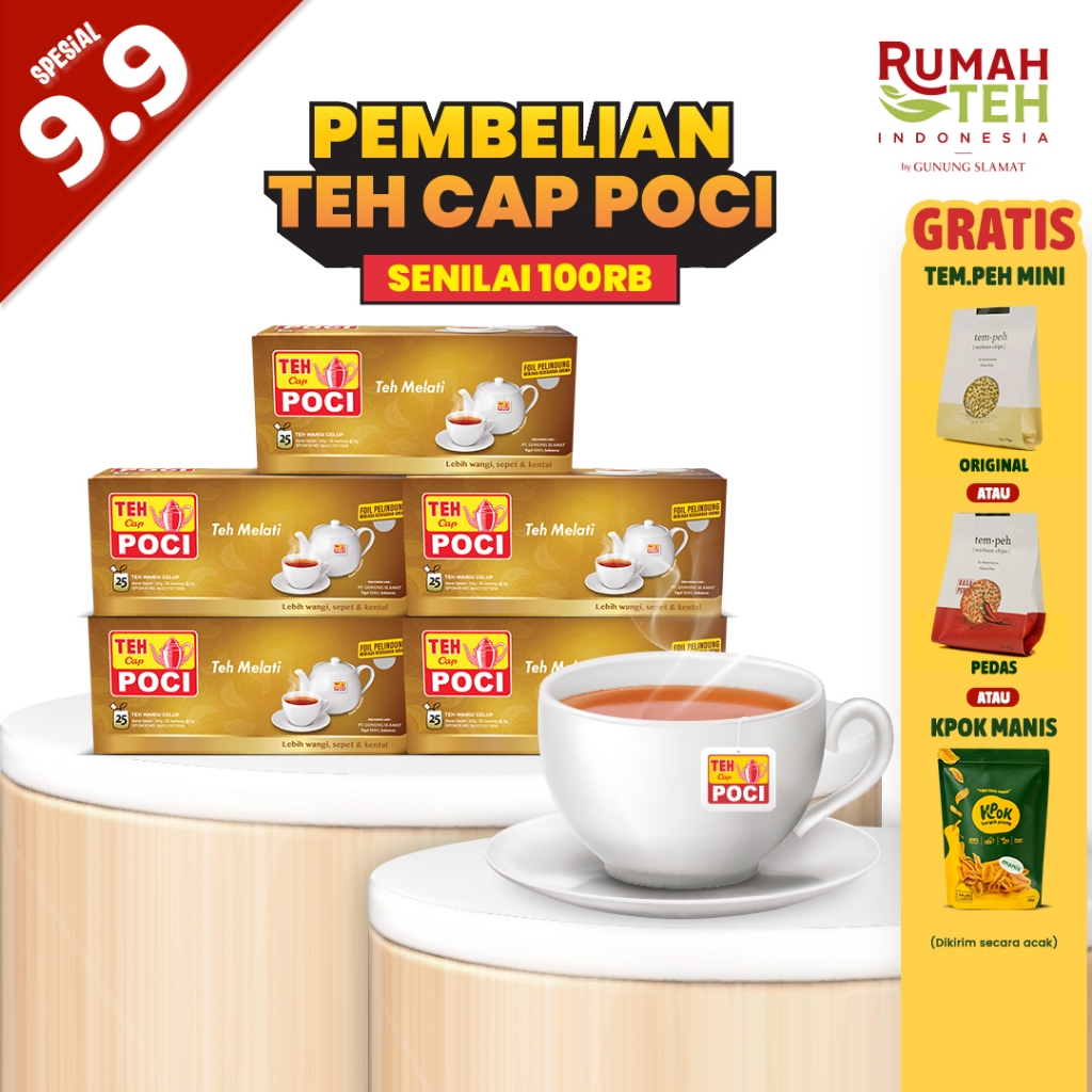 

Teh Celup Cap Poci Melati 25 Bags - Kemasan isi 5 Dus
