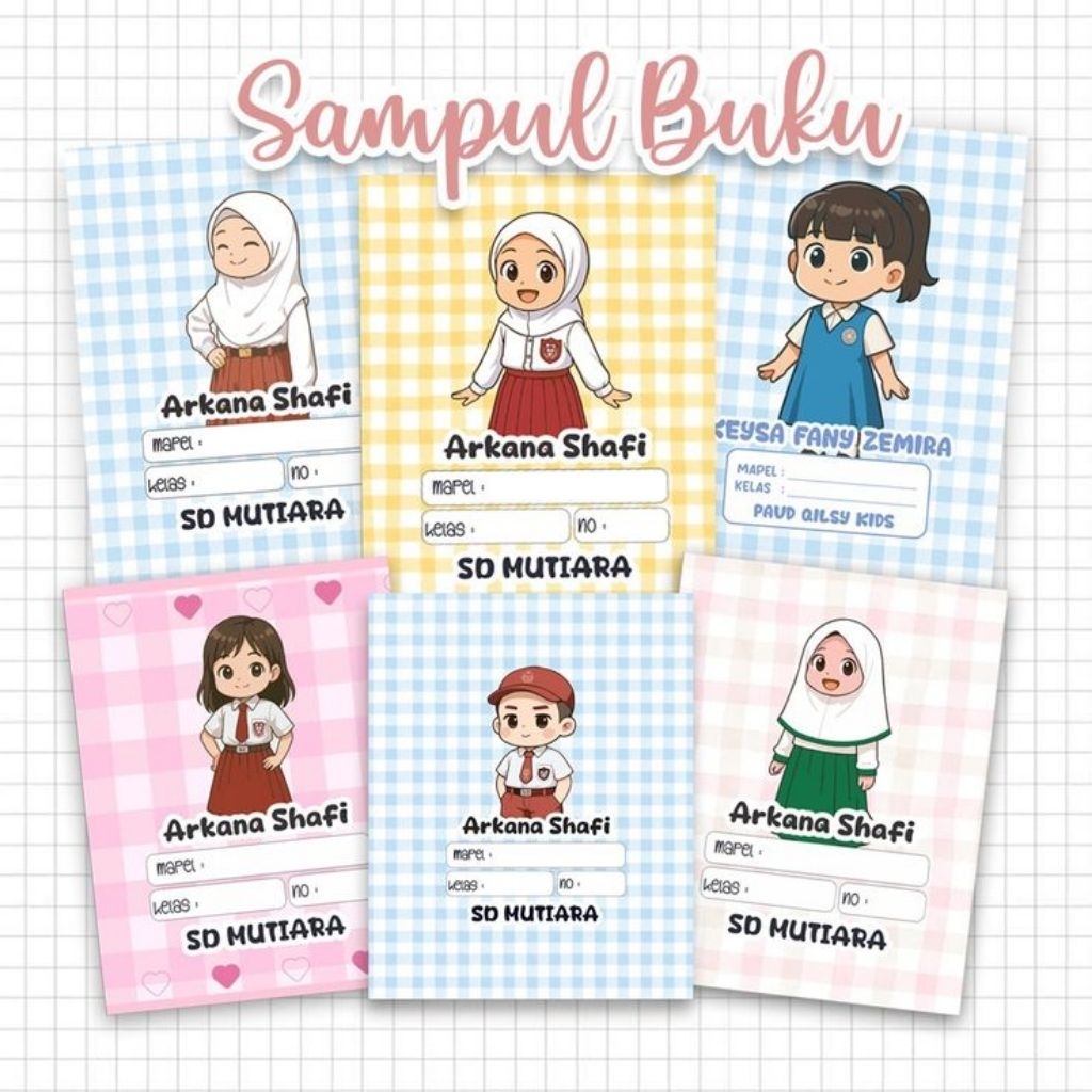 

sampul buku custom, aestetik/request gambar harga untuk 5 lembar