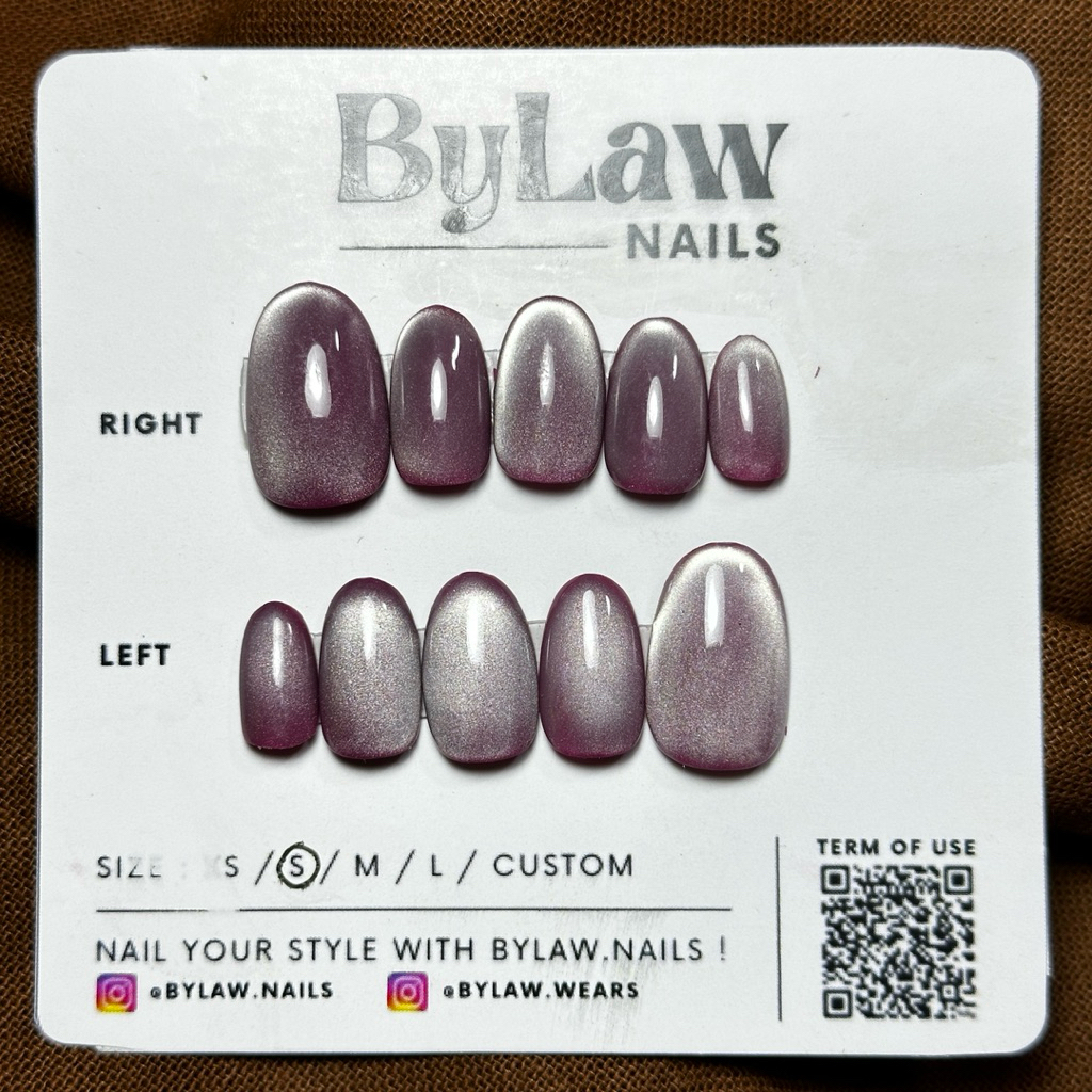 [ BYLAW.NAILS ] Ungu Coklat Cat Eye | PREMIUM FAKE NAILS | PRESS ON NAILS | KUKU PALSU | FAKE NAILS 