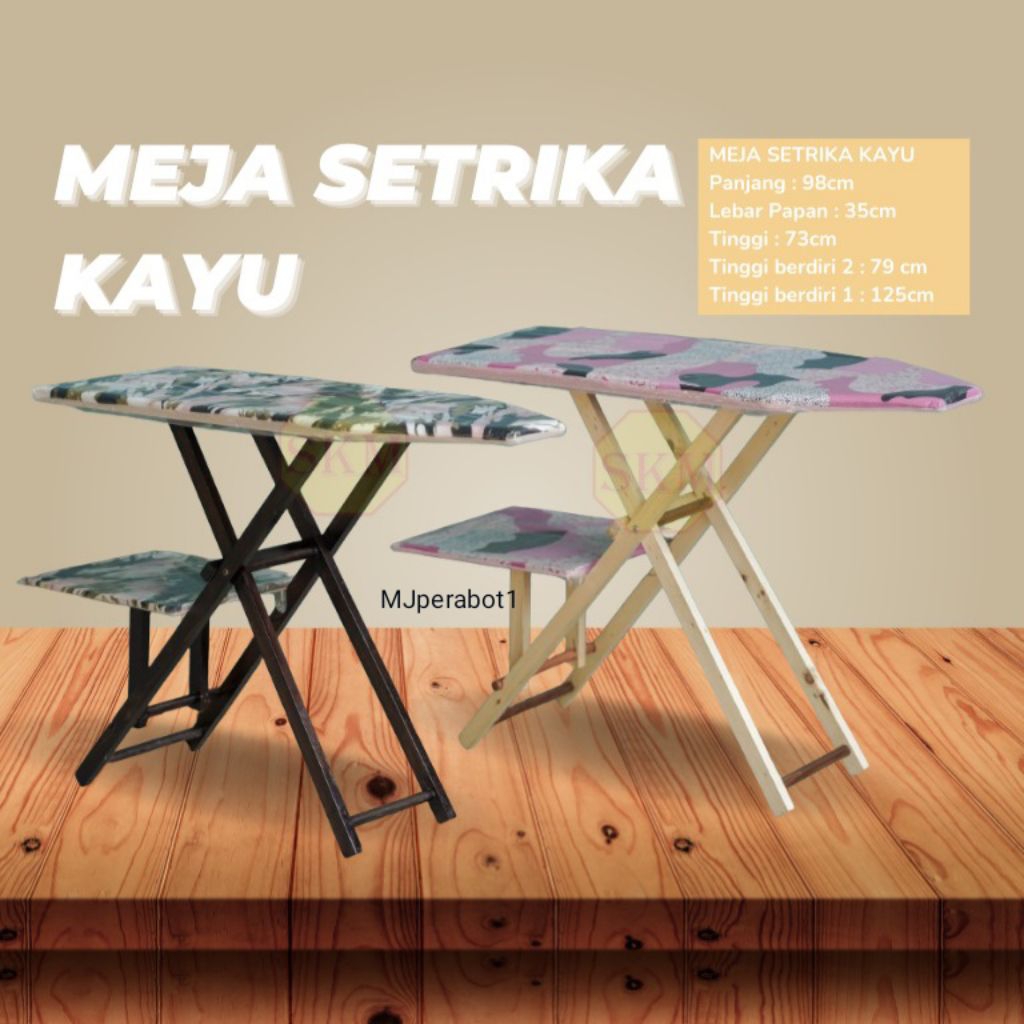 MAMAMIA Meja Setrika Berdiri Kayu/ Meja Gosok / Meja Gosokan