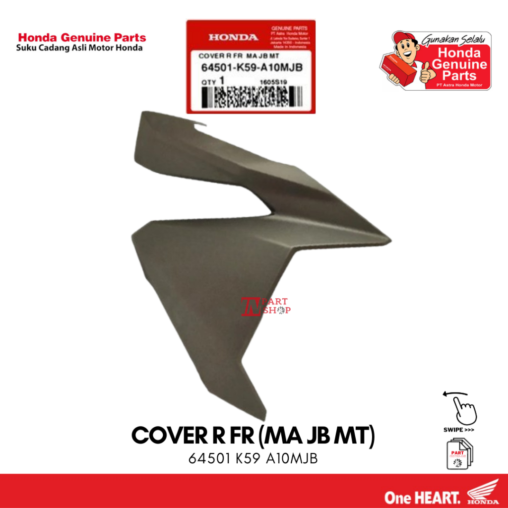 Cover Body Depan Kanan Coklat Doff (Cover R FR (MA JB MT)) - Vario 125 eSP K60 & 150 K59 / 64501-K59