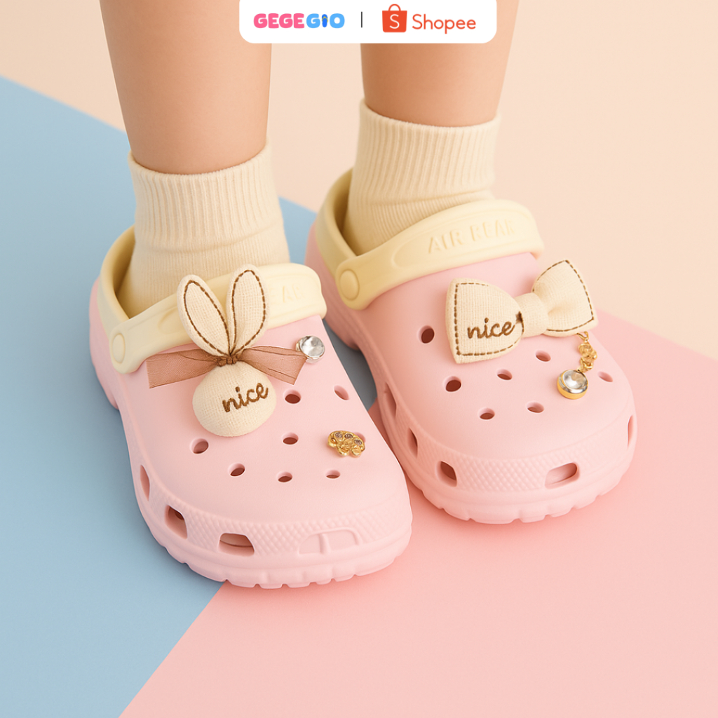 Sandal Wedges Baim Motif Pita Lucu EVA Rubber Empuk Tidak Bau Import Balance Size 801-E